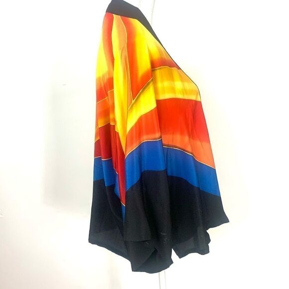 Vintage Silk Art to Wear Retro 70’s Geometric Kabuki Jacket - Picture 4 of 15